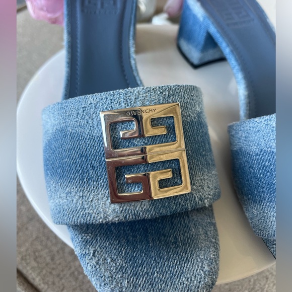 GIVENCHY NWOT Blue Denim Slide Sandals - Picture 4 of 5